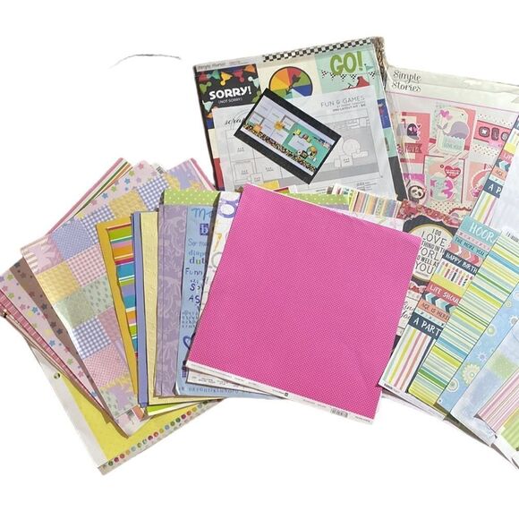 Scrapbooking papers and accessories lot pastels colorful - Picture 4 of 5